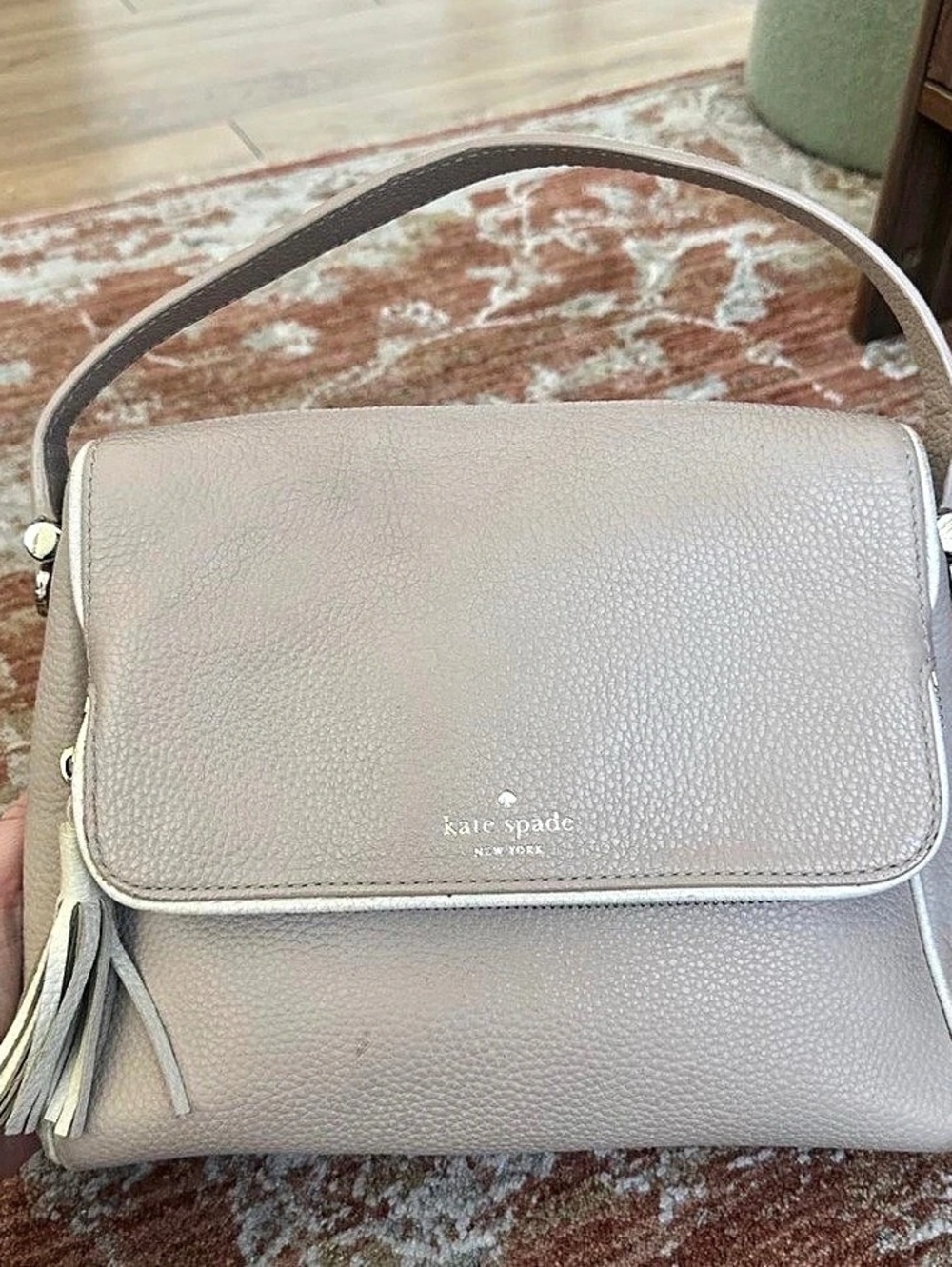 Kate Spade Pebbled Crossbody Bag in Gray